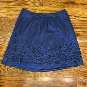 Boden Navy Embroidered Floral Mini Skirt - Size 8